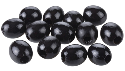  Set of Black Olives, Isolated on Transparent Background PNG