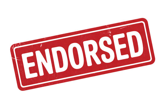 Official endorsed stamp for approval, quality, and validation