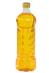 Oil, Vegetable oil, olibe oil, Clear plastic bottle filled with golden cooking oil isolated on transparent. Perfect for advertising food products, packaging, branding, and kitchen related designs