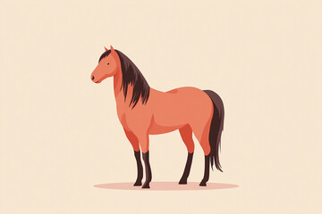 シンプルな立ち姿の馬のイラスト