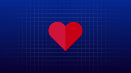 Heartbeat animation video. Red heart beating, Beating heart sign - Powered by Adobe