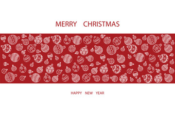 Christmas and New Year pattern. New Year symbols. Vector design template.