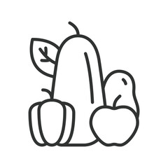 Vegetables icon in line design. vegetables, food, healthy, diet, organic, nutrition, lifestyle on white background vector. vegetables editable stroke icon