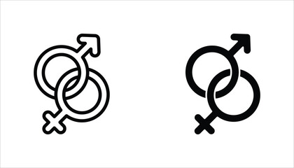 Gender icon set. Male and Female gender symbol. Vector illustration for web design. Isolated on white background.	