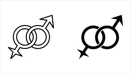 Gender icon set. Male and Female gender symbol. Vector illustration for web design. Isolated on white background.	