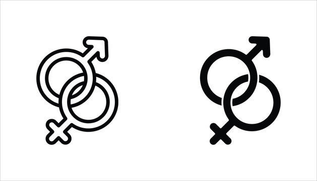 Gender icon set. Male and Female gender symbol. Vector illustration for web design. Isolated on white background.	