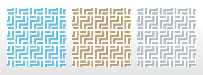 Set of abstract geometric patterns. Seamless vector backgrounds. Colored ornaments Graphic modern patterns Simple lattice graphic design