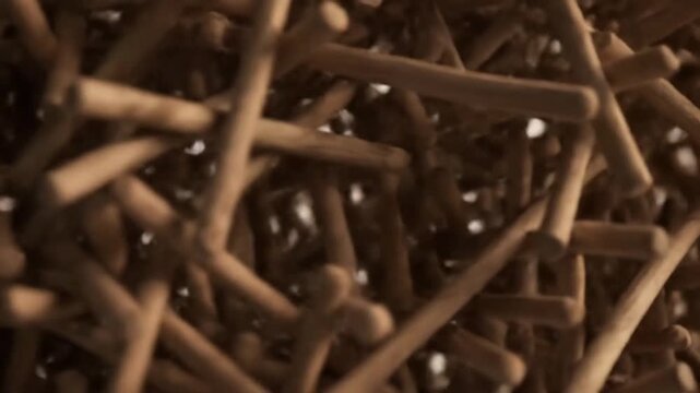 Abstract jumble of small beige bones