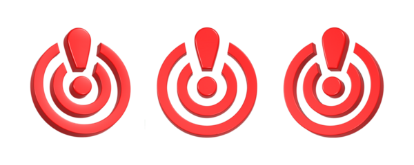 3d rendering icon color signal ring red color