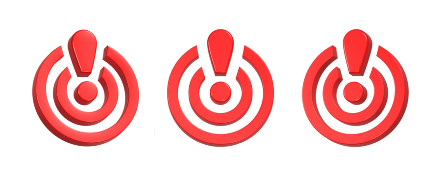 3d rendering icon color signal ring red color