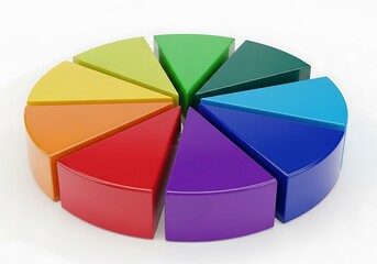 Fototapeta premium Colorful segmented circle pie chart toy for educational and creative visuals