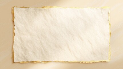 handmade paper frame with subtle golden foil edges, soft beige background, gentle lighting, artistic and refined feel
