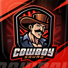 Cowboy squad esport mascot logo design