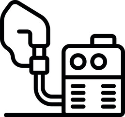 Welding machine connected to a protective mask ensuring safety during welding operations