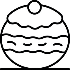 Delicious round cake with cream and a cherry on top, perfect for a minimalist bakery logo