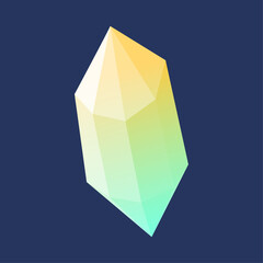 Geometric Crystal Icon with Gradient Colors Isolated on a Plain Background
