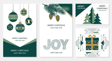 Festive Greetings A Collection of Christmas Cards with Geometric Designs and Seasonal Motifs