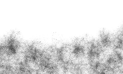 Black Dust or Smoke Layer Rising on White Background, Abstract Fog or Mist Texture, Atmospheric Overlay Element for Design and Compositing