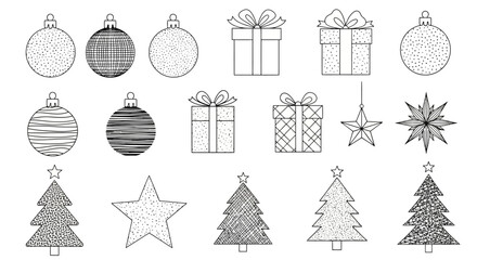 Hatched Christmas Ornaments and Tree Decorations