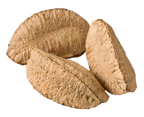 In-sell Brazil nut isolated on the white background.