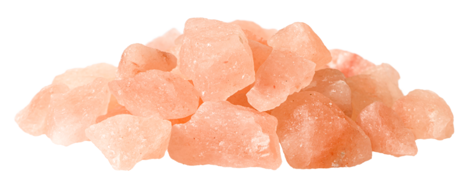 Himalayan Pink Salt isolated on white background.
