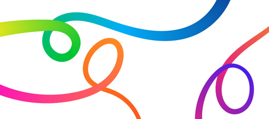 Colorful Abstract Gradient Lines on White Background. Modern Flowing Curved Pattern with Rainbow Colors for Creative, Business, or Digital Design Use.