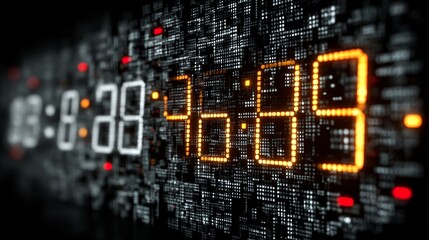 Watch the seconds tick by on this futuristic digital timer with a glowing display, perfect for countdowns, technology, and new year promotions