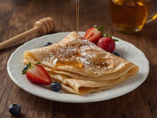 pancakes with strawberry jam