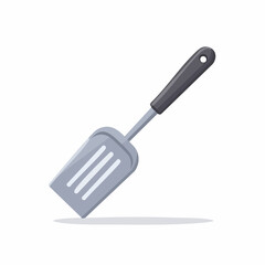 Modern Metal Spatula with Dark Handle for Kitchen Use