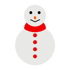 
a simple vector snowman with two buttons on white
