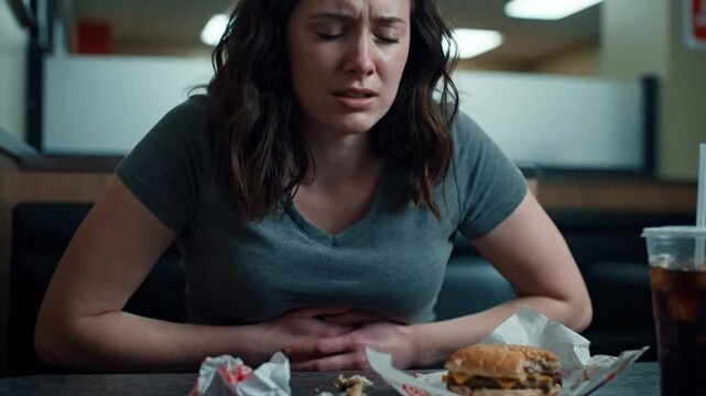 Gutwrenching burger regret in fastfood joint