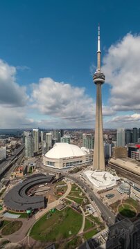 Timelapse of Downtown Toronto during daytime in Ontario, Canada.