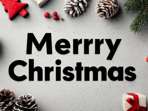 Festive Merry Christmas Background With Decorations