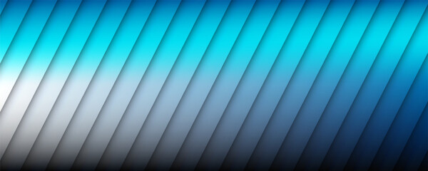 Obraz premium Black and blue glowing ribbed vector abstract background.