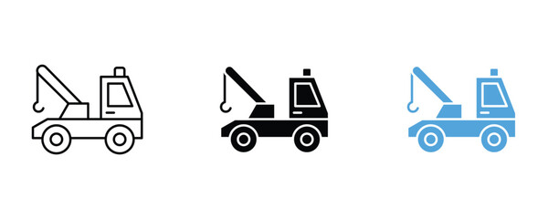 Truck icon set vector on white background.  transportation, roadside, assistance, symbol.