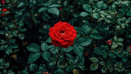 A beautiful rose bush blooming in the backyard with superior image quality