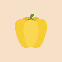 Yellow bell pepper flat vector illustration 
