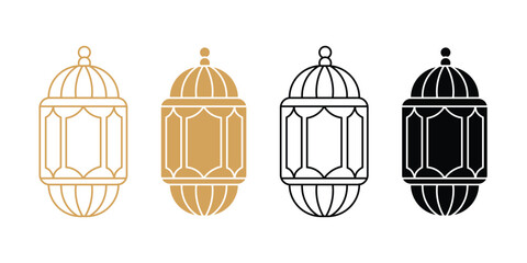 Ramadan lantern set for islamic decoration. Eid mubarak celebration festival design element. vector illustration. 