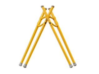  Yellow crutches, isolated on a white background. AI Generated Image