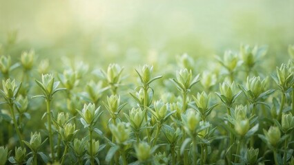 Fototapeta premium Texture of young green plant shoots in early spring - a versatile background for design.