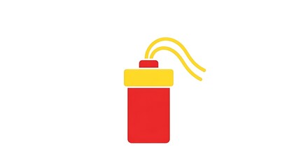 Red and Yellow Firecracker Illustration on White Background.