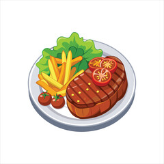 steak dinner vector