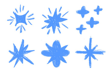 Christmas Star Crayon Chalk Drawing Doodle Vector