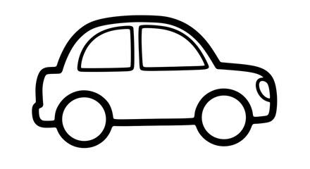 Obraz premium Simple Car Outline Illustration for Childrens Coloring Book or Educational Materials.