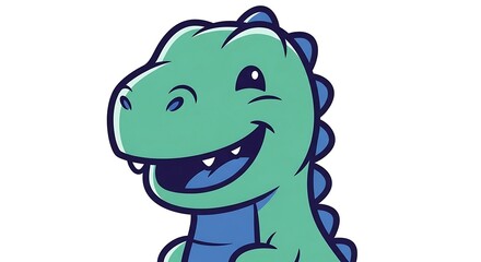 Friendly Cartoon Dinosaur Illustration for Childrens Books and Educational Materials.
