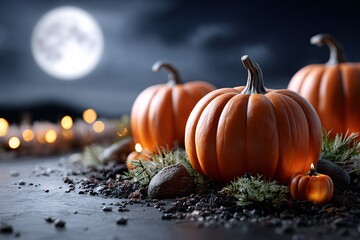 보름달이 뜬 할로윈 밤