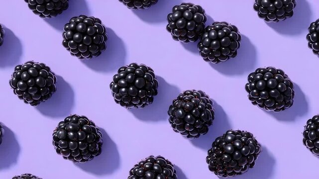 Blackberries on a purple background.