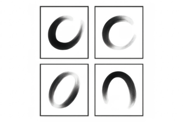 Abstract brushed letters forming word coon, transparent background