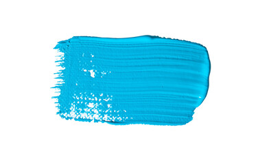 Fototapeta premium Vibrant Blue Paint Stroke Isolated on White Background An Abstract Art Element