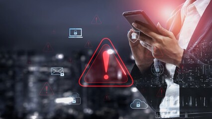 Cybersecurity threat alert protects data. Cyber security threat alert prevents access, alert warns breach, defends system, and cyber security threat alert identifies risk. Marrow